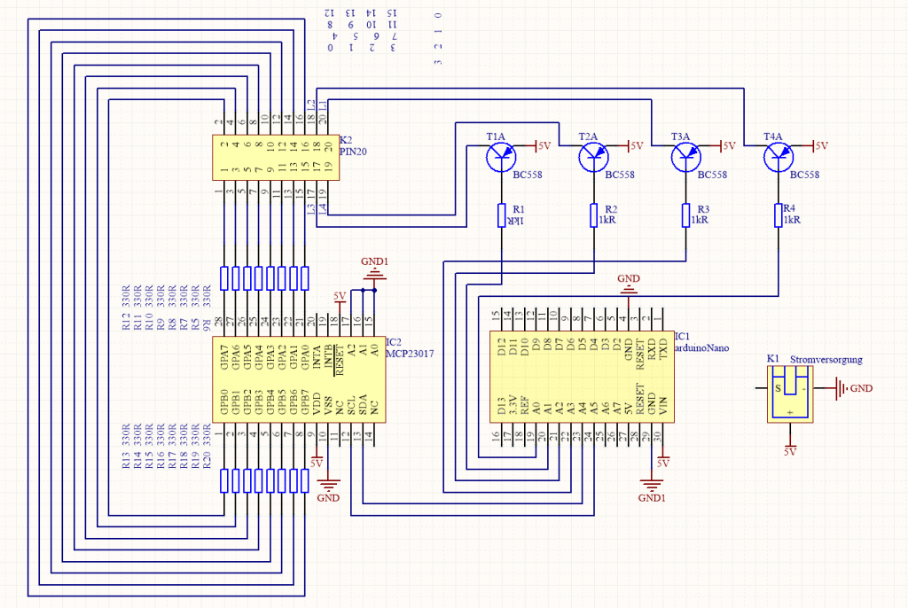 Arduino Nano LED Cube Schematic