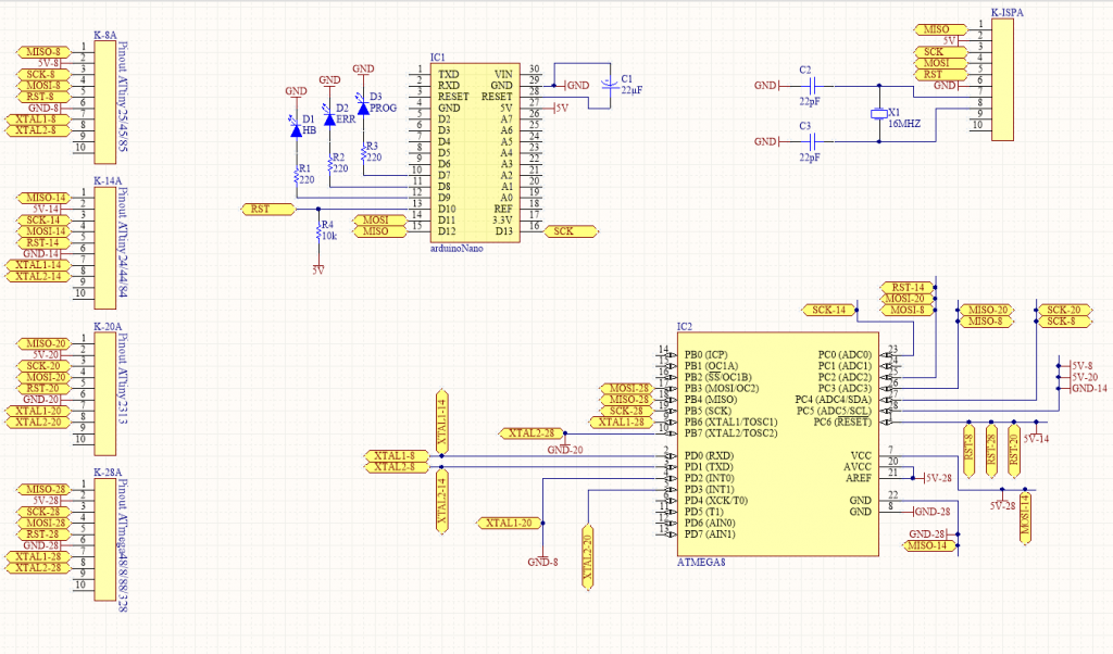 Arduino ISP Schematic